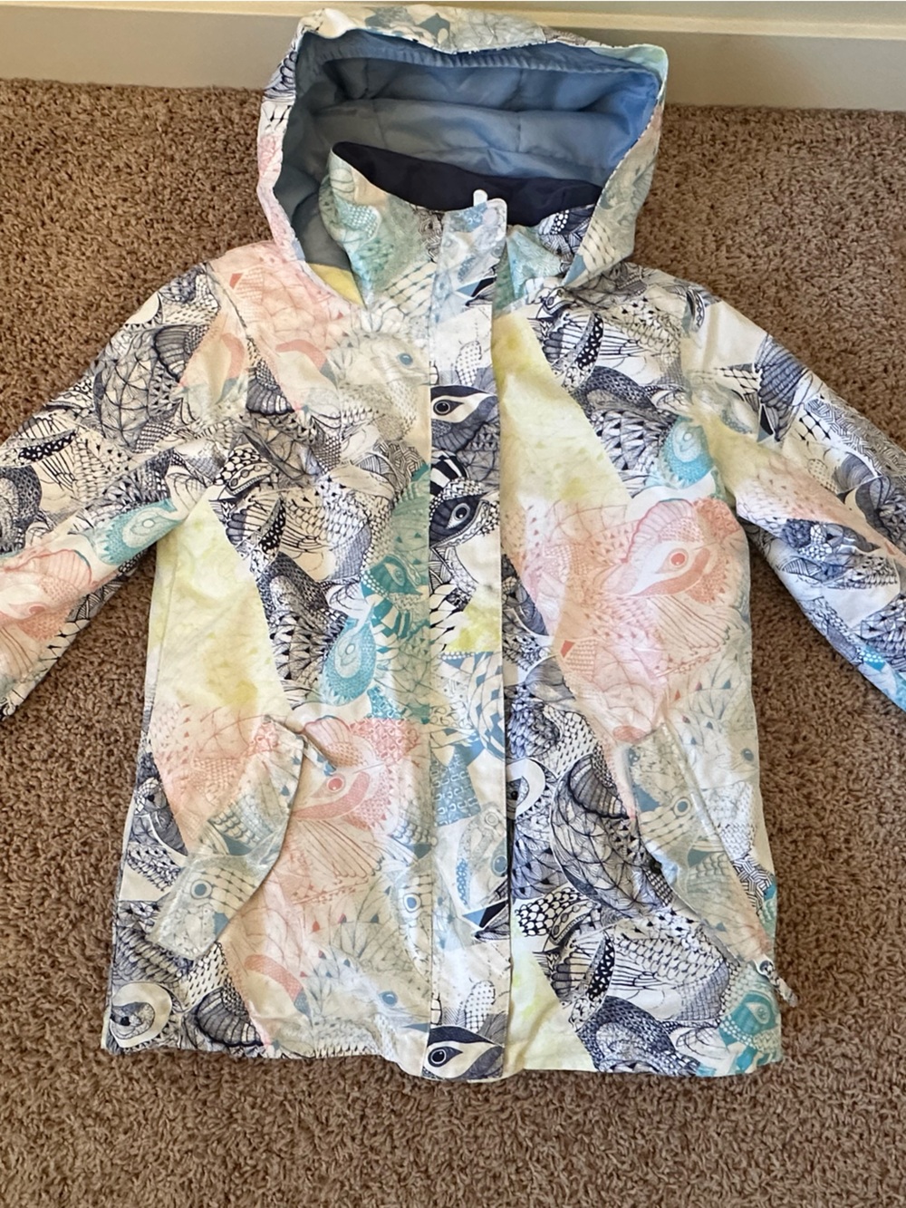 Roxy Girls Pastel Multicolor Hooded Puffer Jacket